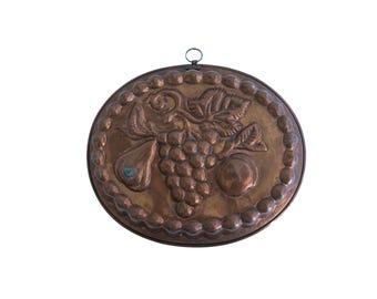 Vintage Fruit Grape Pear Peach Copper Kitchen Mold Pan