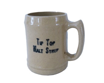 Vintage Tip Top Malt Syrup Stoneware Pottery Mug