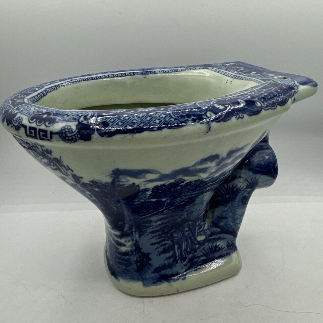 Victorian Ware Ironstone Toilet Commode Toilet Blue Stone Commode ...