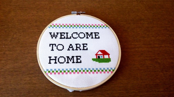 Herzlich Willkommen Sind Zu Hause Kreuzstich Mit Etsy
