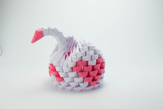 3d Origami Swan With Hearts Valentines Day Gift Wedding Decoration