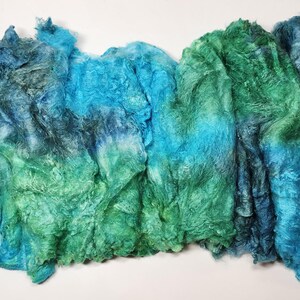 Hand-Dyed Mulberry Silk Lap: Fiber for Felting, Spinning, Mixed Media - ITG Blend 1.0oz