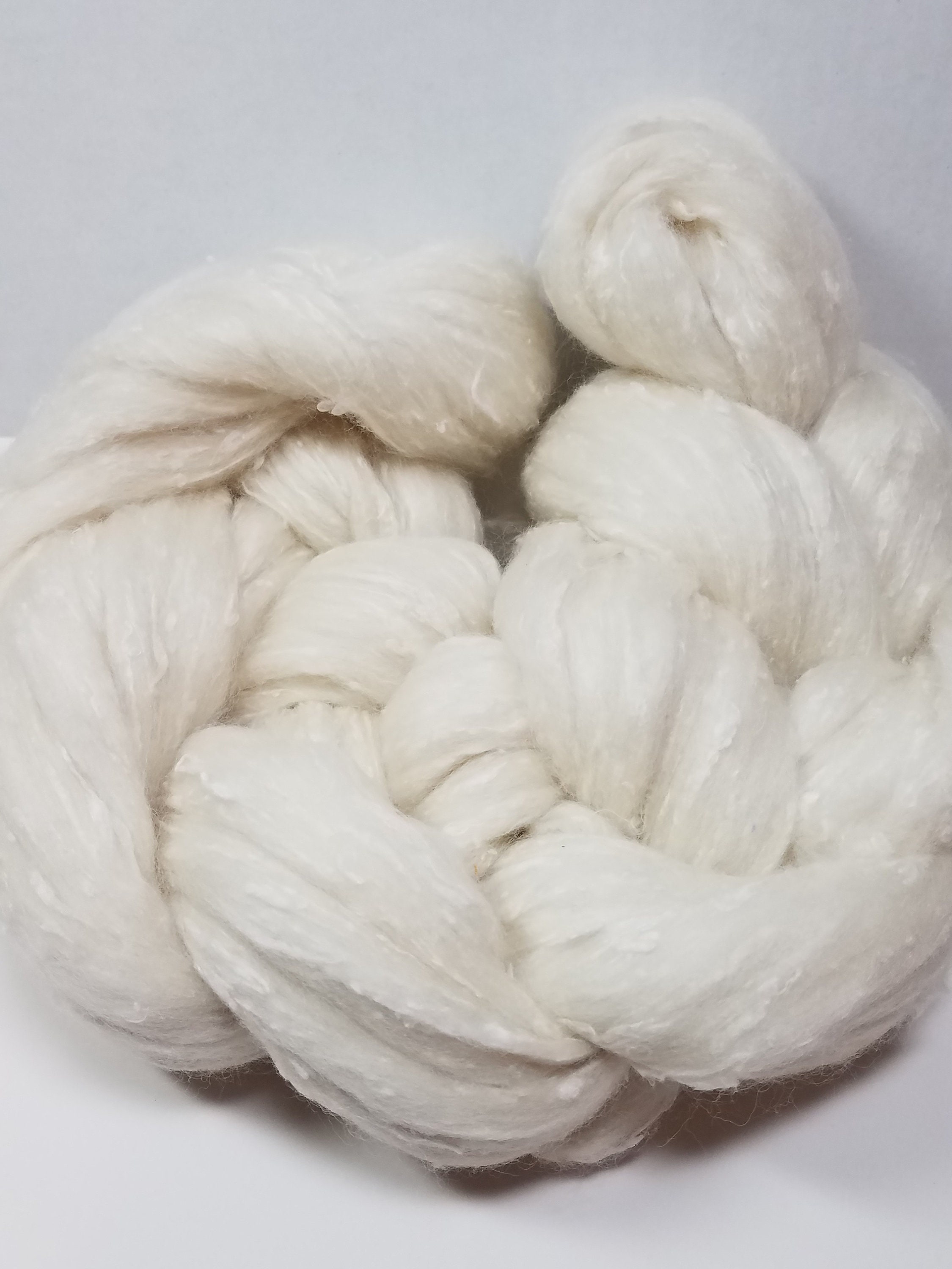Merino Silk Slub 70/30 Roving White Chocolate - Etsy
