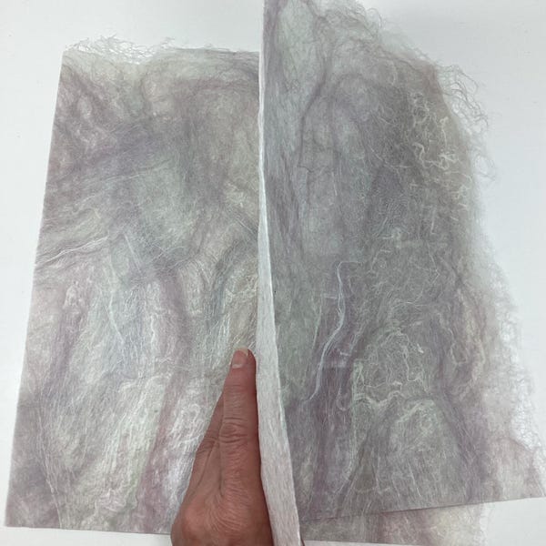 Handmade Mulberry Silk Fiber Paper: Collage, Scrapbooking, Mixed Media (10"x12"approx)