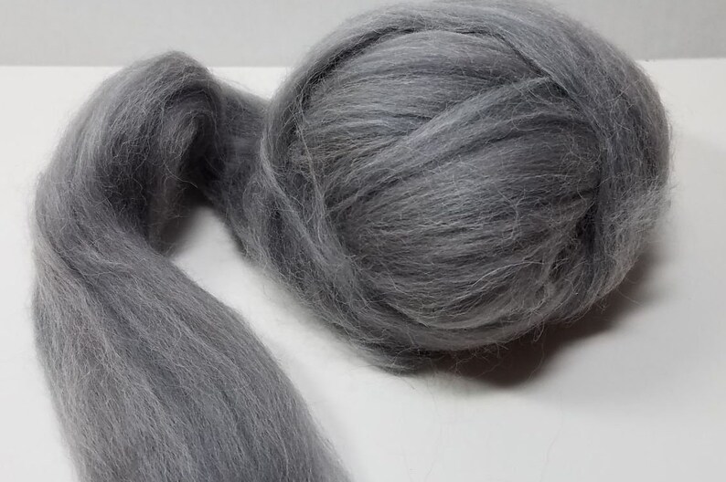 Alpaca Merino Roving Blend 32 67 Eiger Grey Spin It Felt It Card It with Other Fibers image 3