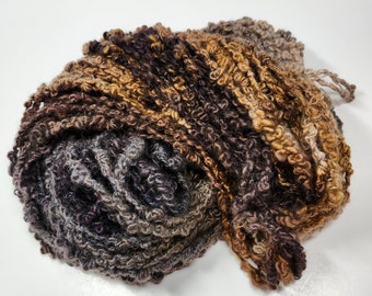 Handspun Hand Dyed Art Yarn Textured Yarn for Knitting Weaving and Mixed Media Arts Alpaca Silk  3 Ply  Bulky Chunky  OOAK 66yds