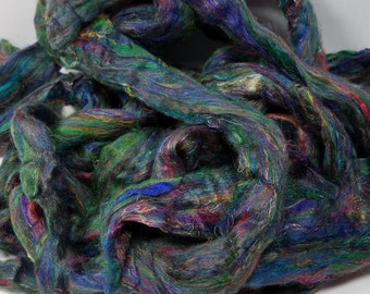 Sari Silk Roving Pulled Sari Silk Recycled Sari Silk Oasis Spin It Felt It Card It with Other Fibers 1oz