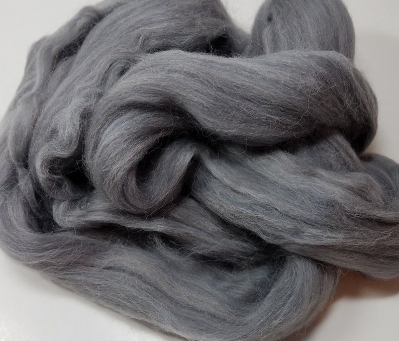 Alpaca Merino Roving Blend 32 67 Eiger Grey Spin It Felt It Card It with Other Fibers image 1