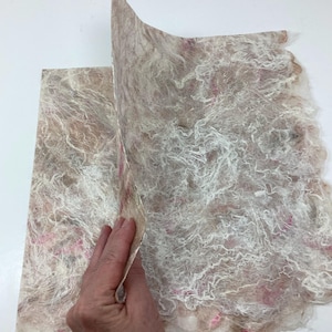Handmade Mulberry Silk Fiber Paper Textured Paper Collage Paper Scrapbooking Paper Mixed Media Paper Silk Fusion approx 10&quot;x12&quot;
