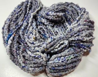 Handspun Art Yarn Textured Yarn for Knitting Weaving and Mixed Media Arts  Alpaca Silks Mohair More 3 Ply-Bulky 51 yds