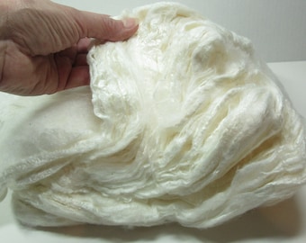 Mawata Silk Hankies - 1/2 lb. (224g) Undyed-Natural - Mulberry Silk for Nuno Felting, Spinning, Knitting, Weaving, Textile Arts, Silk Fusion