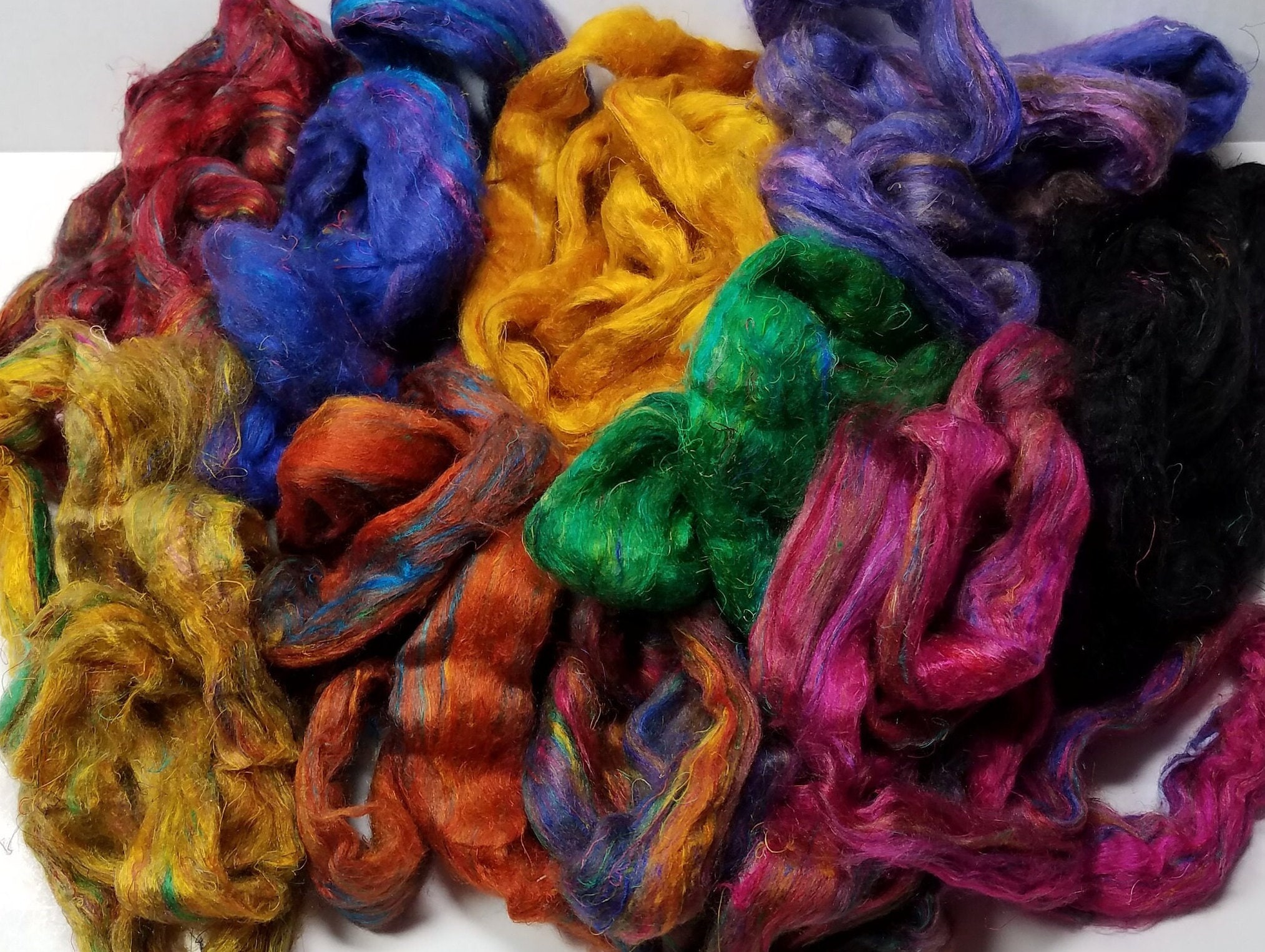 5 Color Sari Silk Sampler Recycled Silk Sari Ribbon 5 Neutral