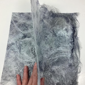 Handmade Mulberry Silk Fiber Paper Textured Paper Collage Paper Scrapbooking Paper Mixed Media Paper Silk Fusion “SPARKLY” approx 10&quot;x12&quot;