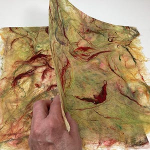 Handmade Mulberry Silk Fiber Paper Textured Paper Collage Paper Scrapbooking Paper Mixed Media Paper Silk Fusion approx 10&quot;x12&quot;