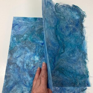Handmade Mulberry Silk Fiber Paper Textured Paper Collage Paper Scrapbooking Paper Mixed Media Paper Silk Fusion “SPARKLY” approx 10&quot;x12&quot;