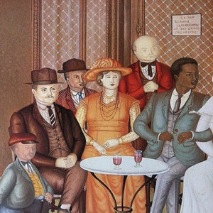 Vintage Saint Louis BLAISE, Cafe de la Paix Exhibition Paris, 1985, Rare, Un Instant De Paix, Grannd Hotel, Paris, Haitian Art Poster