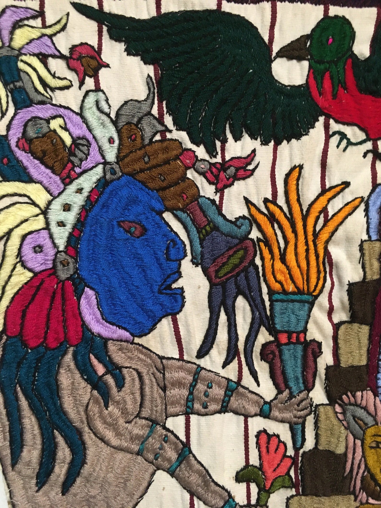 SALE Vintage Guatemalan Handmade Tapestry Wall Textile Art Etsy