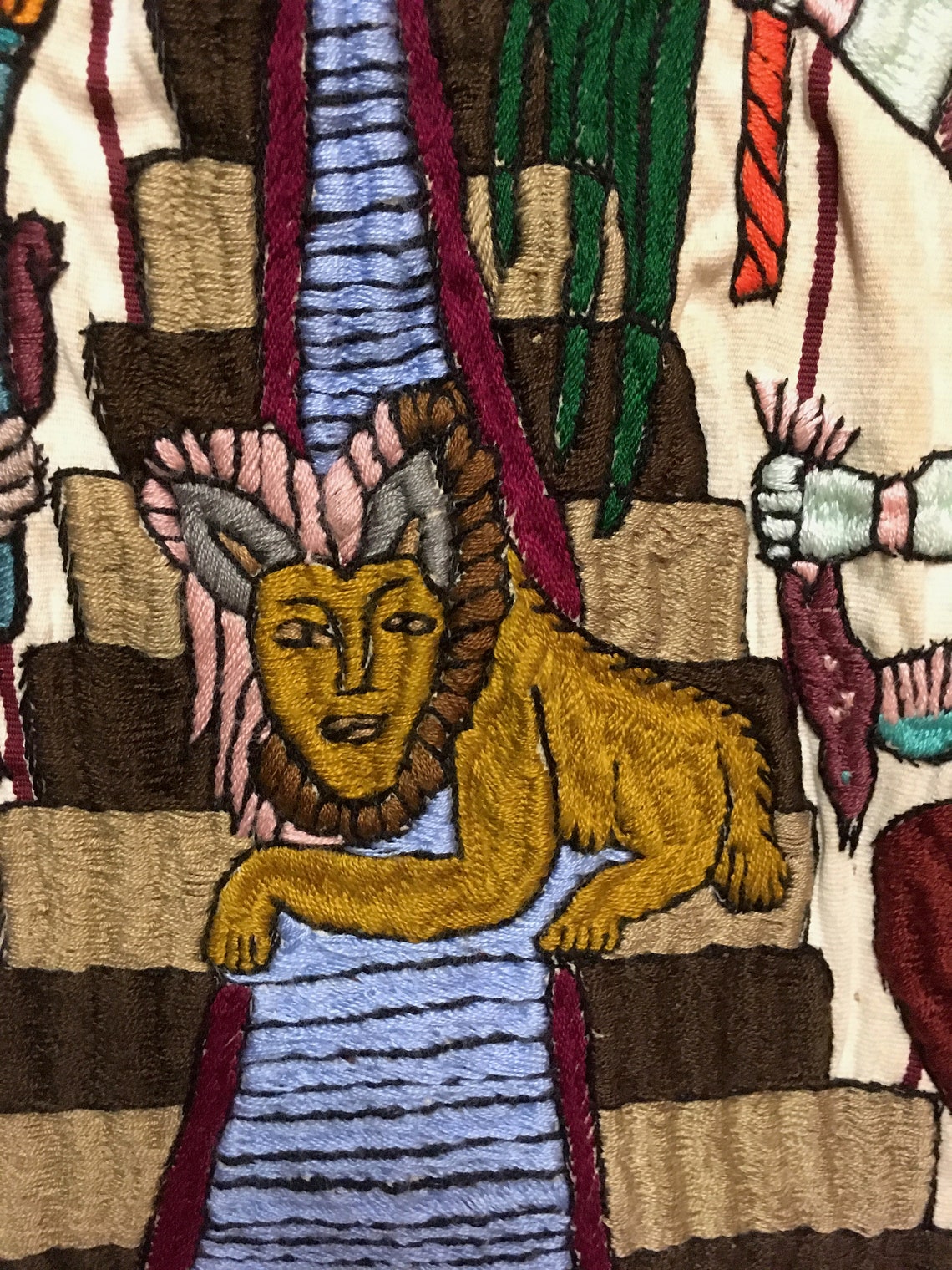 SALE Vintage Guatemalan Handmade Tapestry Wall Textile Art Etsy