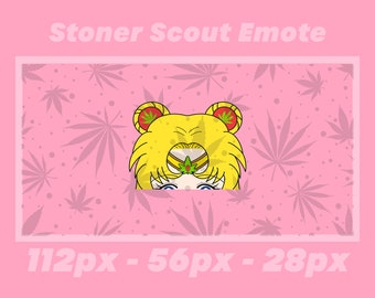 Sailor Moon Stoner Scout Peeking Anime Cute Twitch Discord Emotes Stream // Instant Download