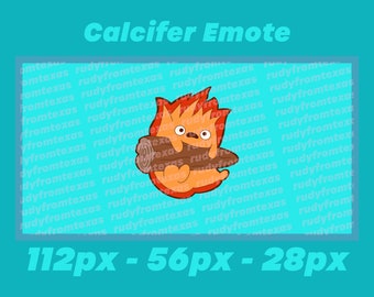 Calcifer Anime ghibli Cute Fire Howl's Moving Castle Twitch Discord Emotes Stream // Instant Download