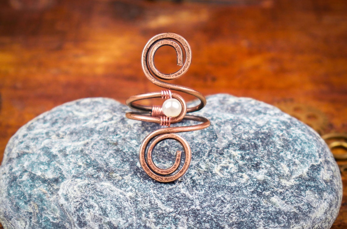 Wire Wrapped Adjustable Copper Ring Handmade Copper Ring | Etsy