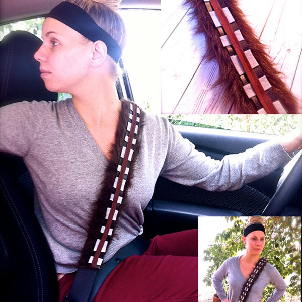 THE ORIGINAL Chewbacca inspired seatbelt cover, purse strap, seat belt, guitar strap, car accessory Star Wars inspired