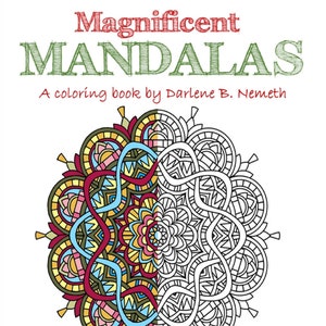 Mandala Coloring Book, Mandala Coloring Pages, PDF, 25 Coloring Pages, Magnificent Mandala, image 1