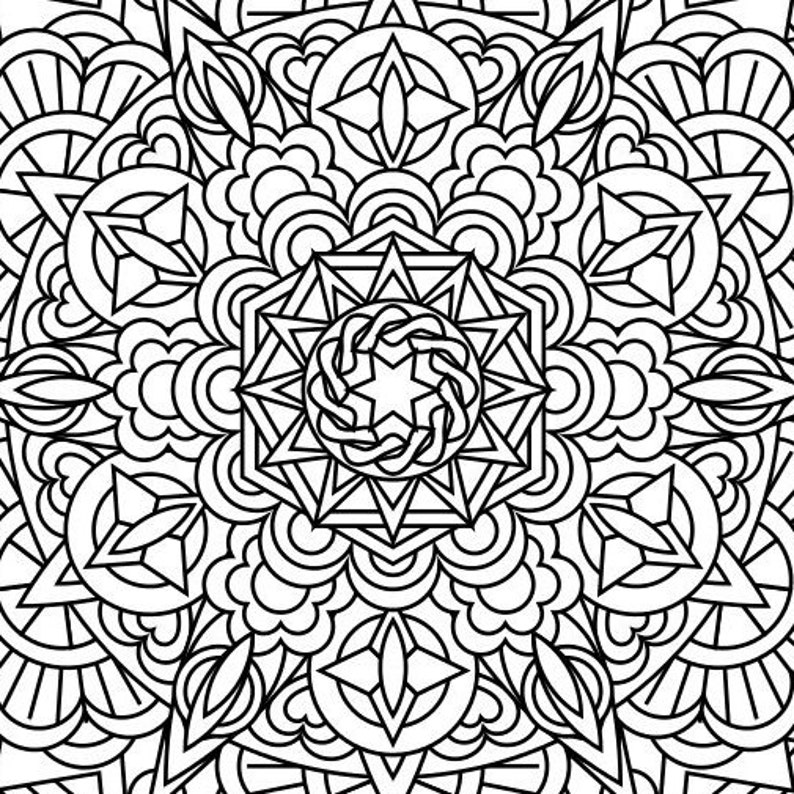 Mandala Coloring Book, Mandala Coloring Pages, PDF, 25 Coloring Pages, Magnificent Mandala, image 10