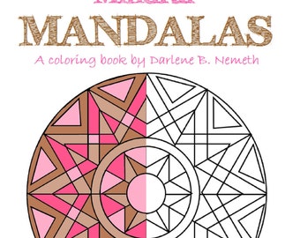 Mandala Coloring Book, Adult Coloring Book, Mindful Mandala, Gift for her under 20