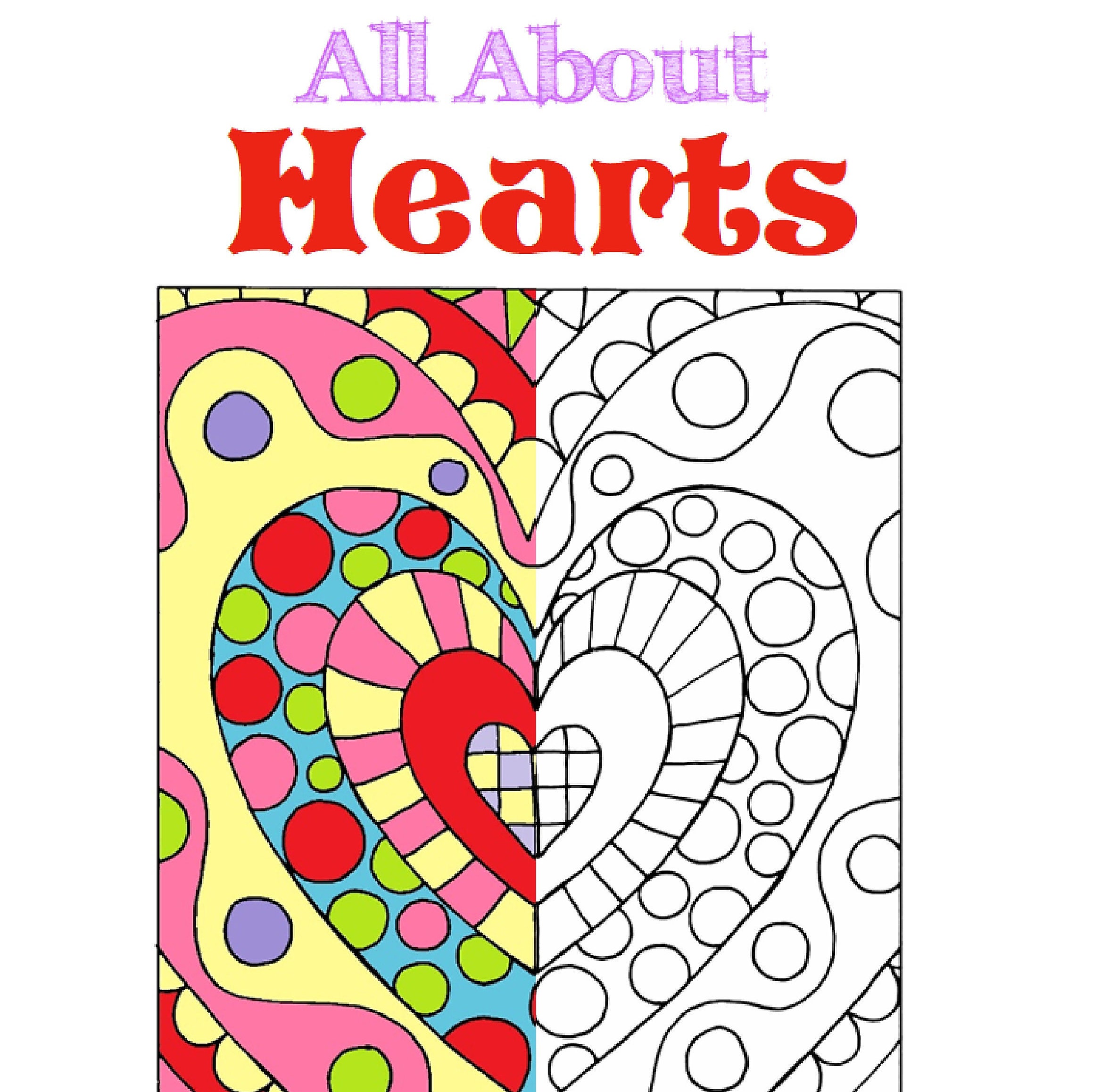 Download All About Hearts Adult Coloring Book Instant Digital Etsy