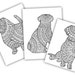 Dogs -3 Adult Coloring Pages: Instant Digital Download