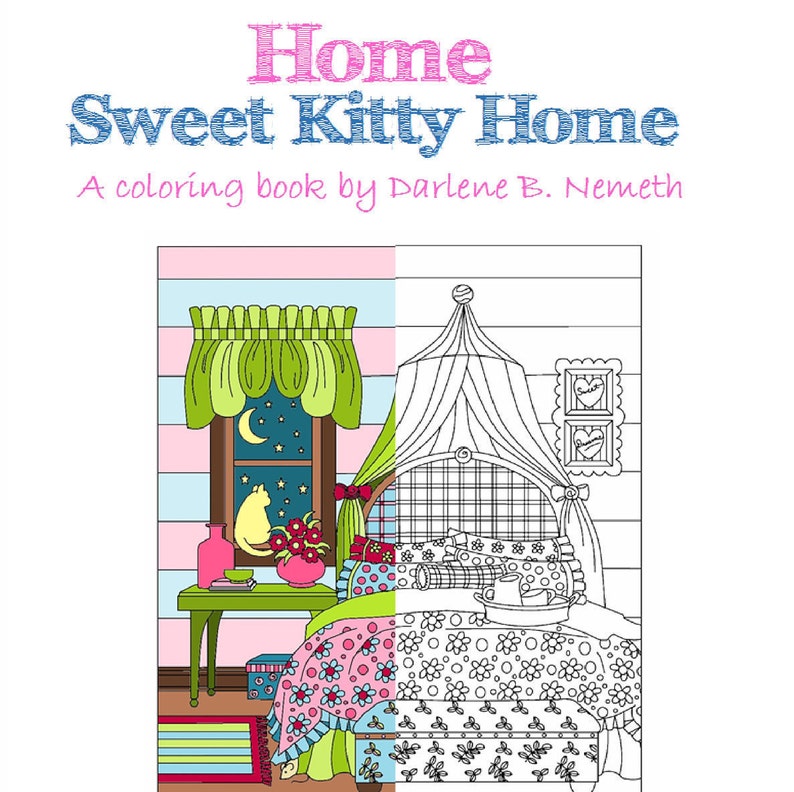 Coloring Pages: Cat House Coloring