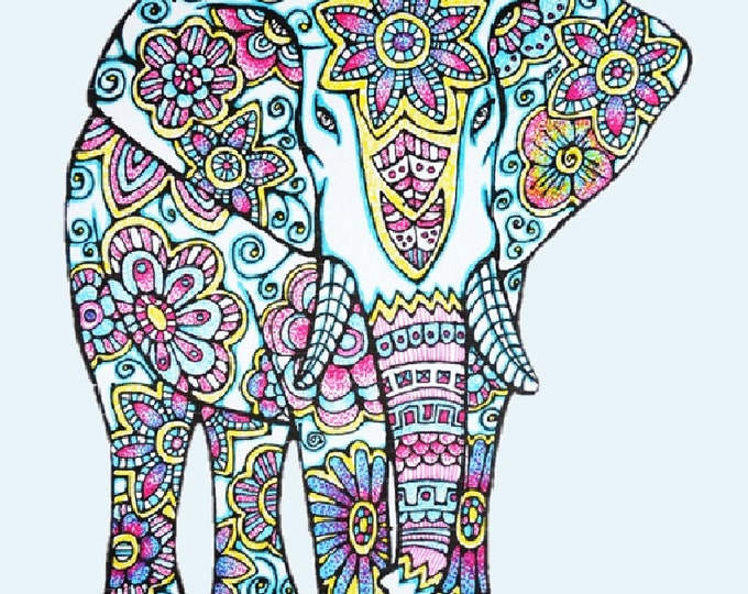 Adult Coloring Page:original Hand Drawn Art in Black and White, Instant ...