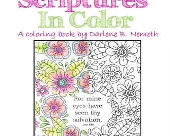 Scriptures Coloring Pages, 25 Adult Coloring Pages, Scriptures in Color, Coloring Book, Faith, Bible Scriptures