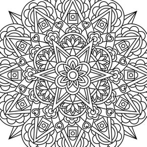 Mandala Coloring Book, Mandala Coloring Pages, PDF, 25 Coloring Pages, Magnificent Mandala, image 8