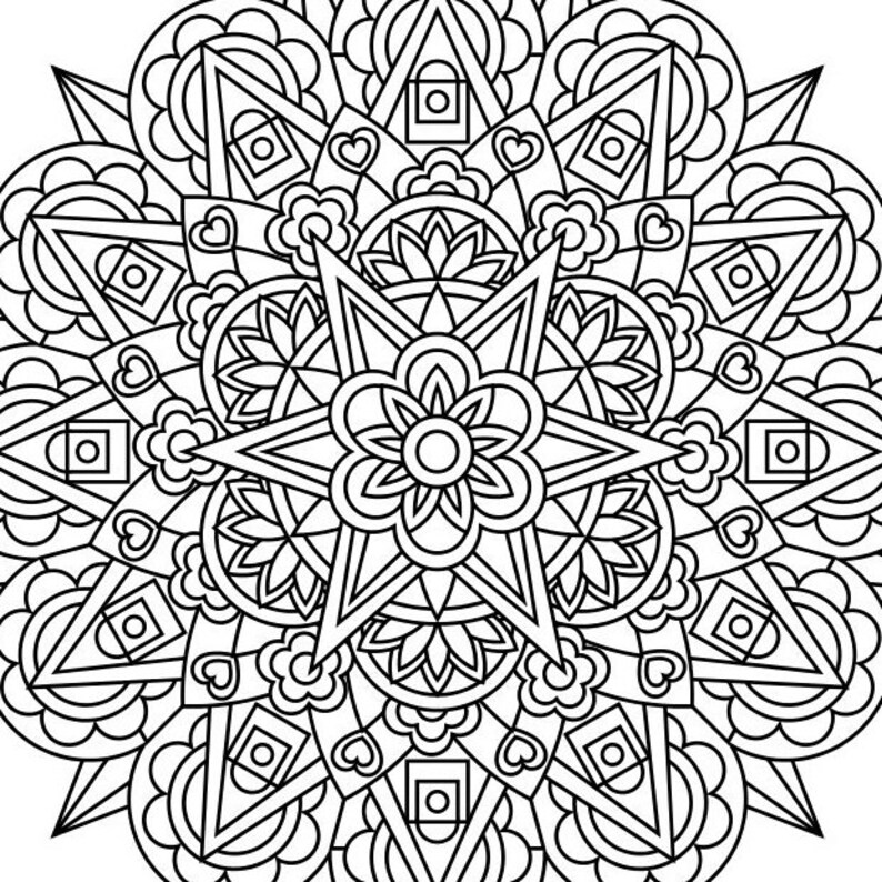 Mandala Coloring Book, Mandala Coloring Pages, PDF, 25 Coloring Pages, Magnificent Mandala, image 8