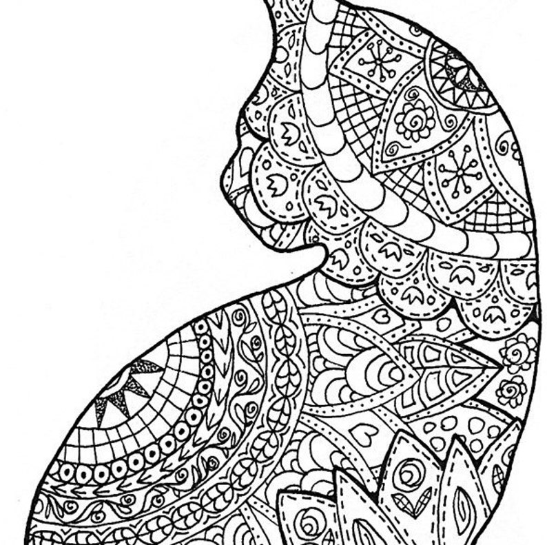 Download Cats-3 Adult Coloring Pages: Instant Digital Download Outline | Etsy