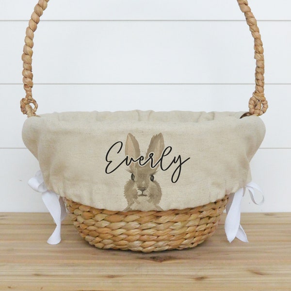 Bunny Personalized Basket Liner • Customized Easter Basket Liner • Monogram • Girl Easter Basket Liner • Boy Easter Basket Liner | Bunny