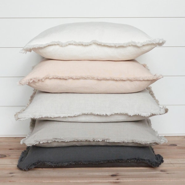 Fringe Pillow Cover • 20 x 20 Pillow Cover • 26 x 26 • Neutral Pillow • Layering Pillow •  Decorative Pillow • Throw Pillow
