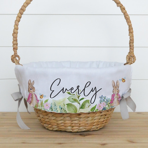 Flopsy Personalized Easter Basket Liner • Peter Rabbit Easter Basket Liner • Monogram • Custom Easter Basket Liner for Girl | Flopsy