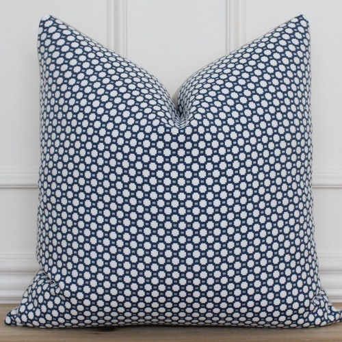 Blue Dot Pillow Cover Farmhouse Pillow Cover Textured Etsy
