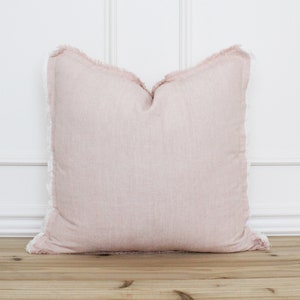 Blush Pink Fringe Pillow Cover • 20 x 20 Pillow Cover • 26 x 26 • Neutral Pillow • Layering Pillow •  Decorative Pillow • Throw Pillow