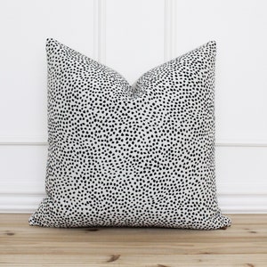 Black and White Dot Pillow Cover • Black Polka Pillow • Textured Pillow • Designer Pillow • Decorative Accent Pillow • Lumbar Pillow | Penny