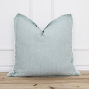 Seafoam Green Fringe Pillow Cover • 20 x 20 Pillow Cover • 26 x 26 • Neutral Pillow • Layering Pillow •  Decorative Pillow • Throw Pillow