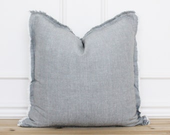Stone Gray Fringe Pillow Cover • 20 x 20 Pillow Cover • 26 x 26 • Neutral Pillow • Layering Pillow •  Decorative Pillow • Throw Pillow