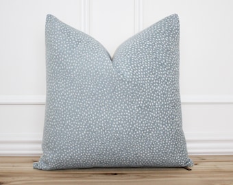 Blue Dot Pillow Cover • Blue Spot Pillow • Blue 20x20 Textured Pillow • Designer Pillow • Decorative Pillow • Lumbar Pillow Cover | Sky