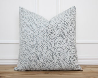 Blue Dot Pillow Cover • Blue Spot Pillow • Sky Blue 20x20 Textured Pillow • Designer Pillow • Decorative Throw Pillow | Sky Alabaster