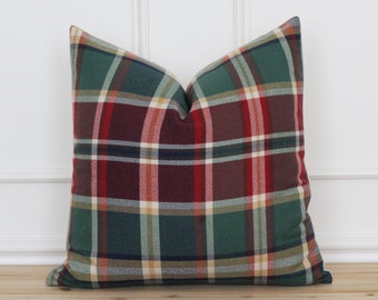 Classic Christmas Plaid Pillow Cover | Tartan Pillow Cover | Christmas Throw Pillow | Holiday Cushion Cover | Farmhouse  Pillow | Edgar