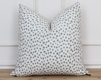 Gray and White Spot Pillow Cover | Polka Dot Pillow Cover | Neutral Throw Pillow | Modern Farmhouse Cushion Cover | Mara