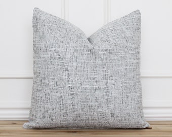 Gray Outdoor Pillow Cover • Grey Tweed Pillow Cover • Indoor Outdoor Cushion Cover • Textured Throw Pillow Covers • Sunbrella Pillow | Brody